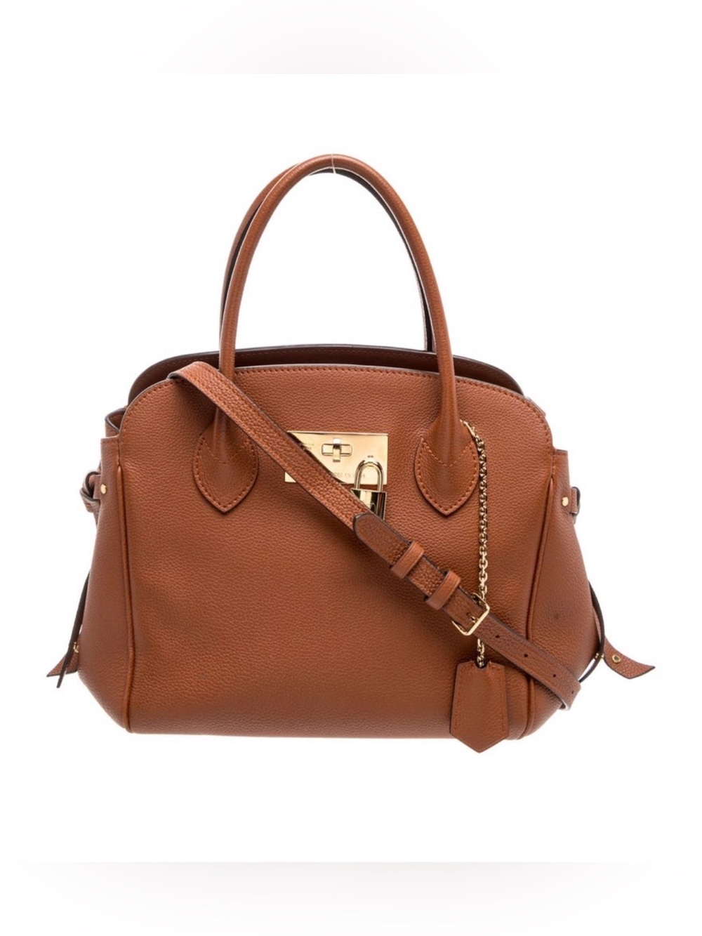 Louis Vuitton Tan Leather Top-Handle Crossbody with Gold Hardware EUC